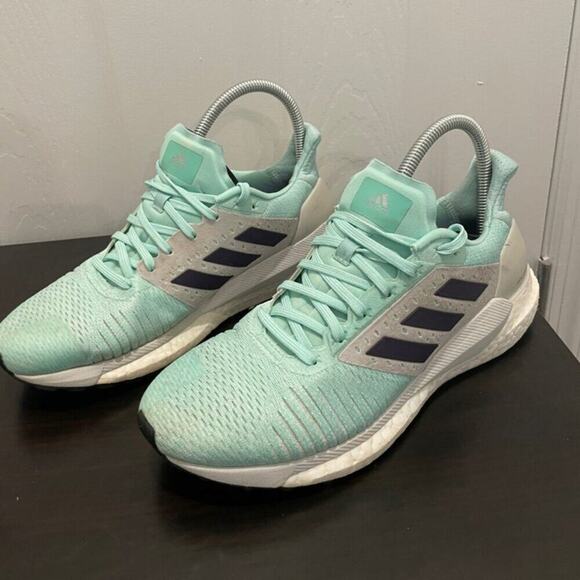 ADIDAS BOOST RUNNING SNEAKERS SZ 8.5 SOLAR LITE GREEN MINT ATHLETIC VERSATILE - Picture 10 of 16